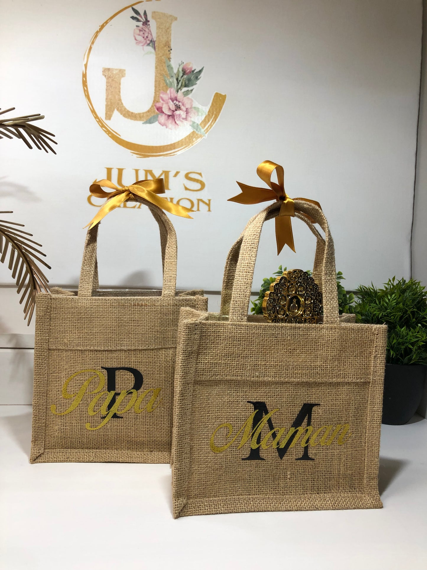 Petit sac en jute couple